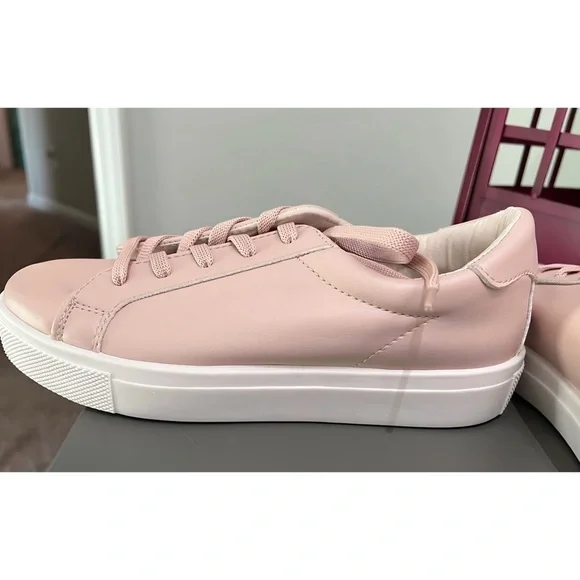 TopShop Nordstrom Faux Leather Platform Blush/Peach Sneakers - Picture 6 of 7